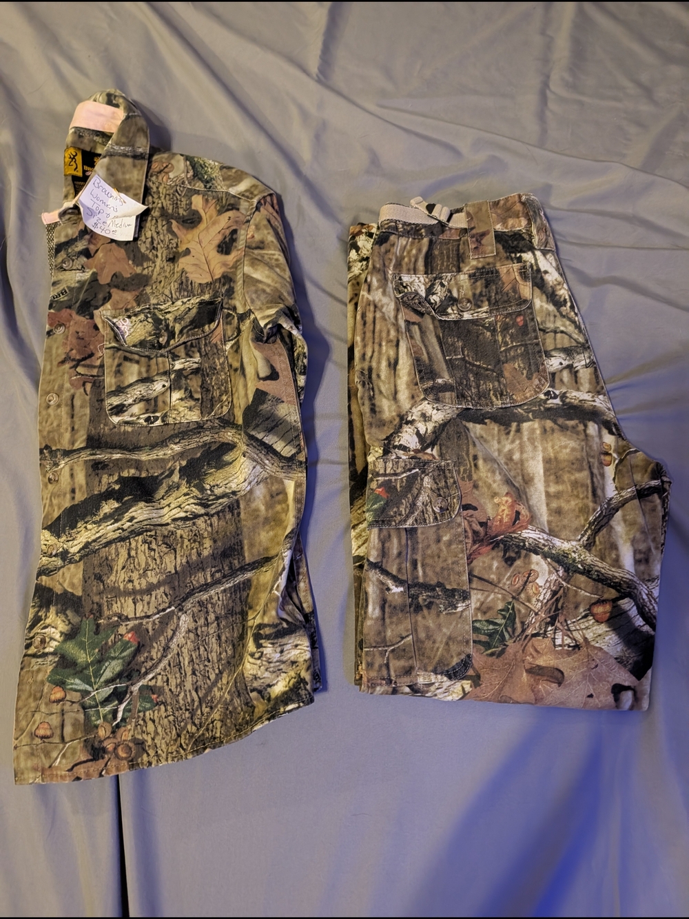 Women's Realtree Camo Hunting Shirt & Pants Set - Brown/Green